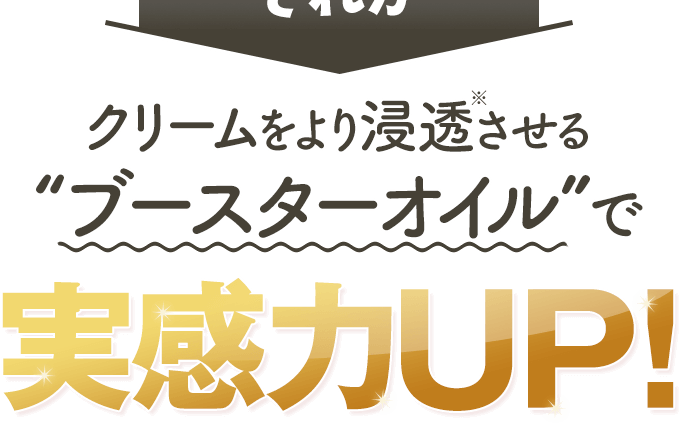 クリームをより浸透させる “ブースターオイル”で実感力UP!
