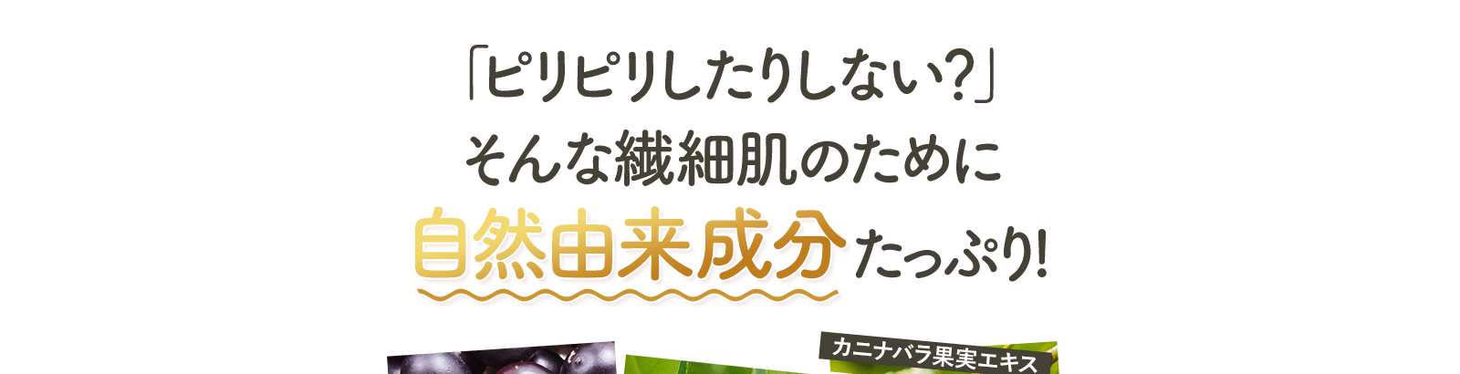「ピリピリしたりしない？」 そんな繊細肌のためにたっぷり!自然由来成分